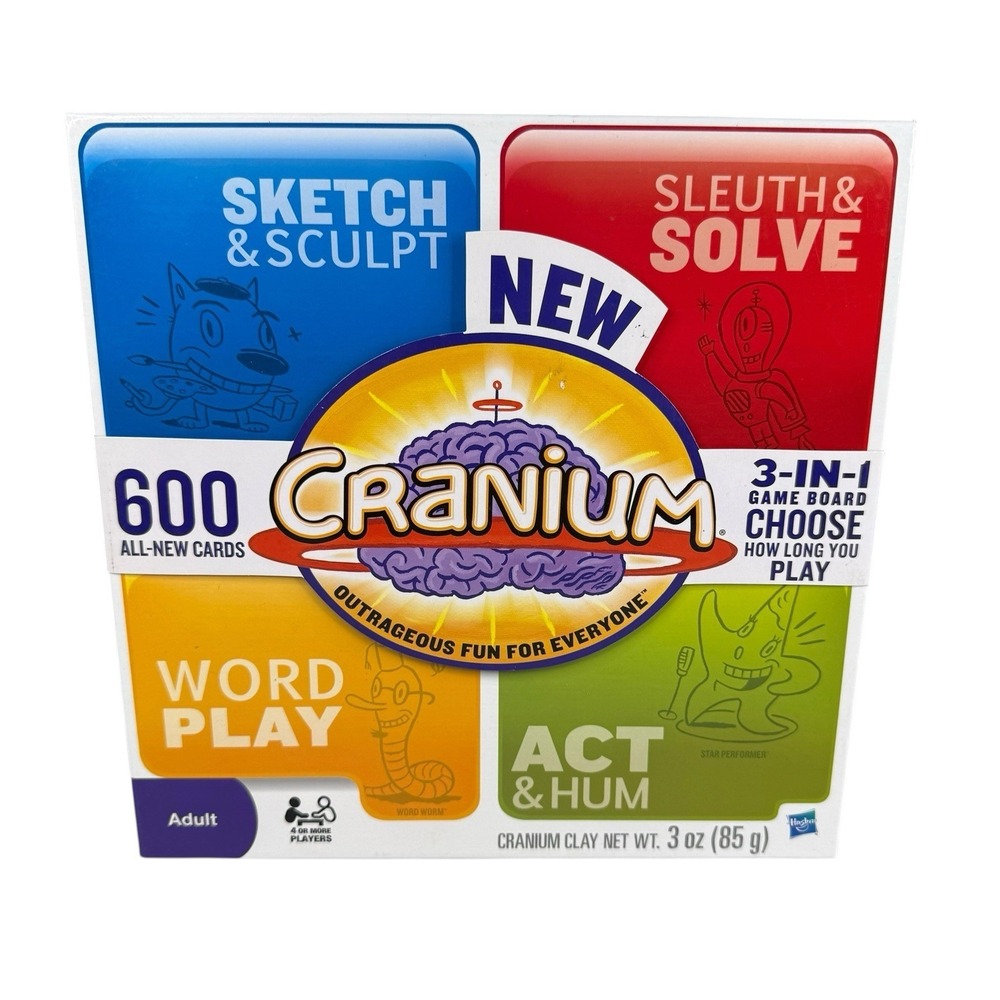 Cranium Adult Board Game - 600 New Cards, 3-in-1 Foldout Board 4+ Play